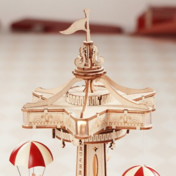 Rokr Parachute Tower Diy Music Box Moveable Amusement Park 3D Puzzle Puzzles