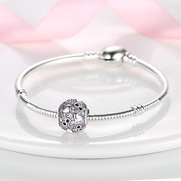 Veile Studios Copper Plated S925 Silver Colourful Heart Clip Beads String Diy Bracelet Necklace Bracelets