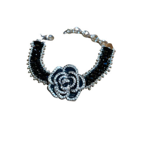 Copper Rhinestone Flower Bracelet Bracelets