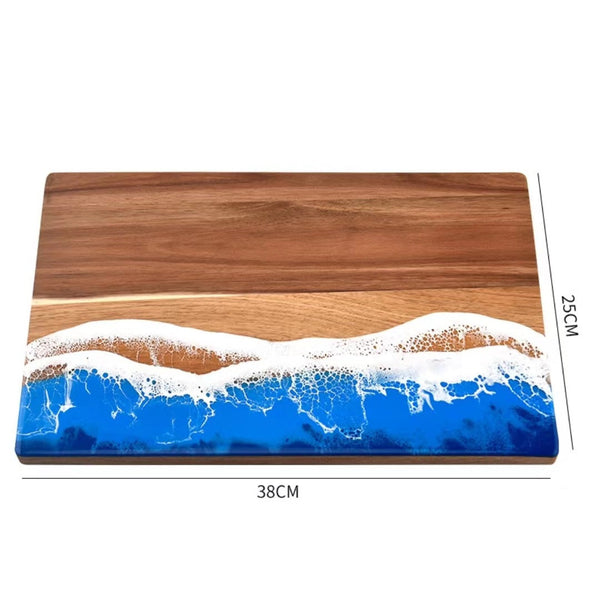 Wood And Resin Cutting Board Ocean Epoxy Serving Cheese Cutting Boards