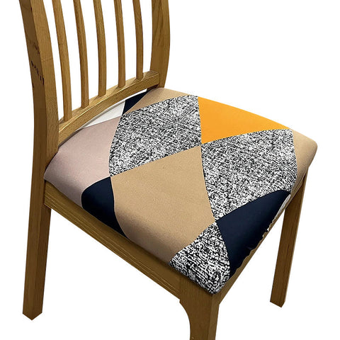 Multicolor Diagonal Print Stretch Chair Cover For Dining Kitchen Washable Removable Slipcovers
