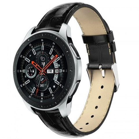 46Mm Leather Strap For Samsung Galaxy Watch Black