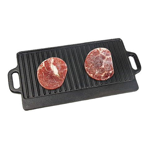 46X22 Cm Cast Iron Reversible Griddle Plate Bbq Hob Cooking Grill Pan Parts & Accessories