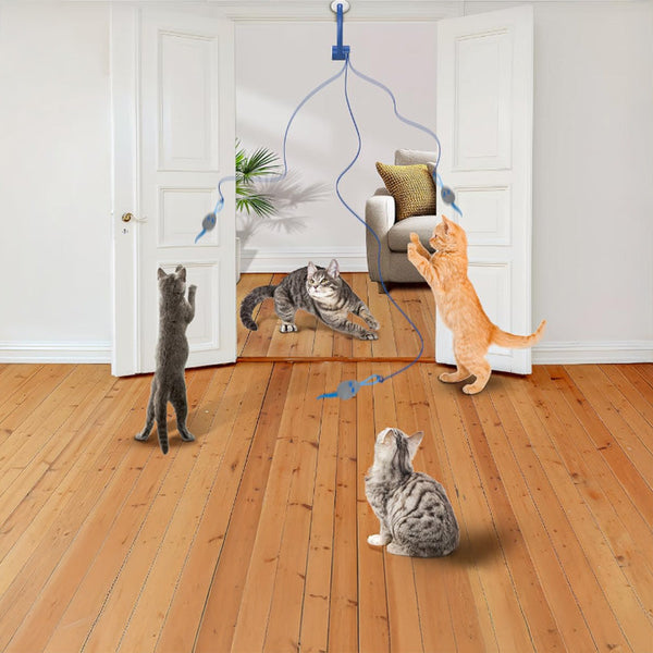 Interactive Electric Cat Toy Door Hanging Usb Rechargeable Retractable Self Play Cat Toys