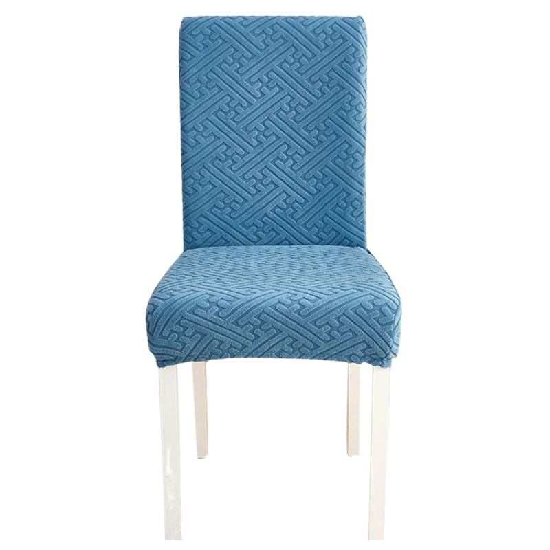 Chair Cover Blue Puzzle Design Anti Dirt Elastic Material For Dining Room Kitchen Slipcovers