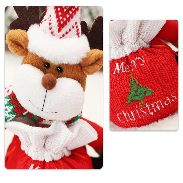 Knitted Doll Waist Belt With Drawstring Apple Pocket Gift Bags