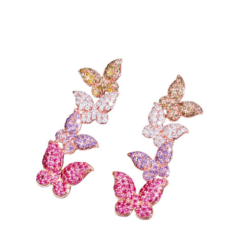Veile Studios Butterfly Zircon Korean Style Versatile Jewelry Earrings