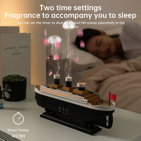 Titanic Ship Model Humidifier (250Ml) Also An Essential Oil Diffuser With Jellyfish Smoke Ring Spray For Home Aroma. Humidifiers