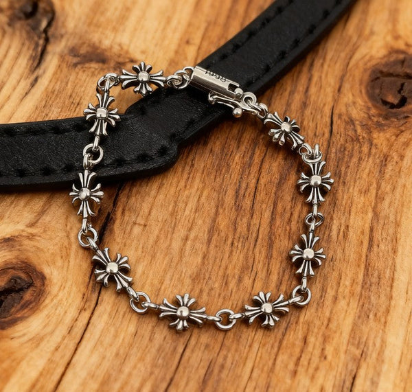 Cross Flower Bracelet Silver Bracelets