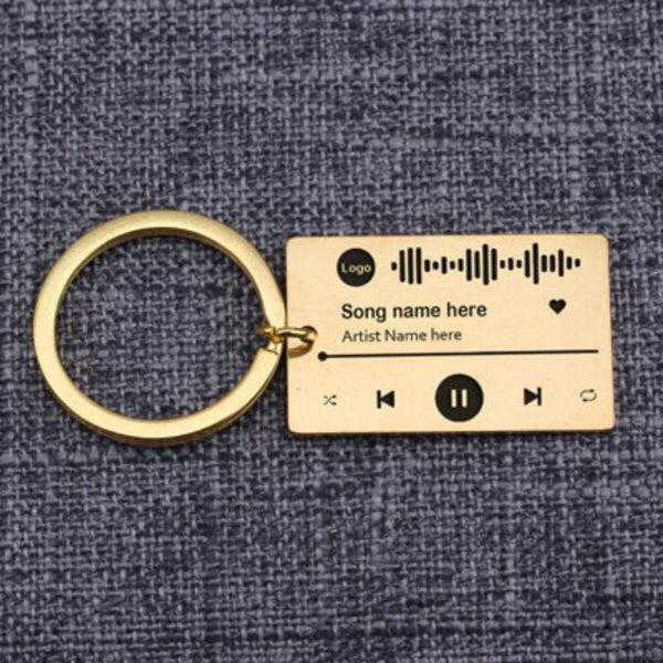 Mipgs Personalized Diy Custom Music Scan Code Keychain Stainless Steel Keyrings