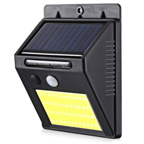 48 Cob Led Solar Power Light Human Infrared Pir Motion Sensor Wall Lamp Jet Black
