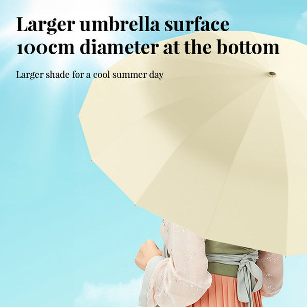 16 Rib Color Rubber & Gold Aluminum Alloy Frame: New Chinese Retro Folding Umbrella With Sun Protection And Uv Resistance. Umbrellas