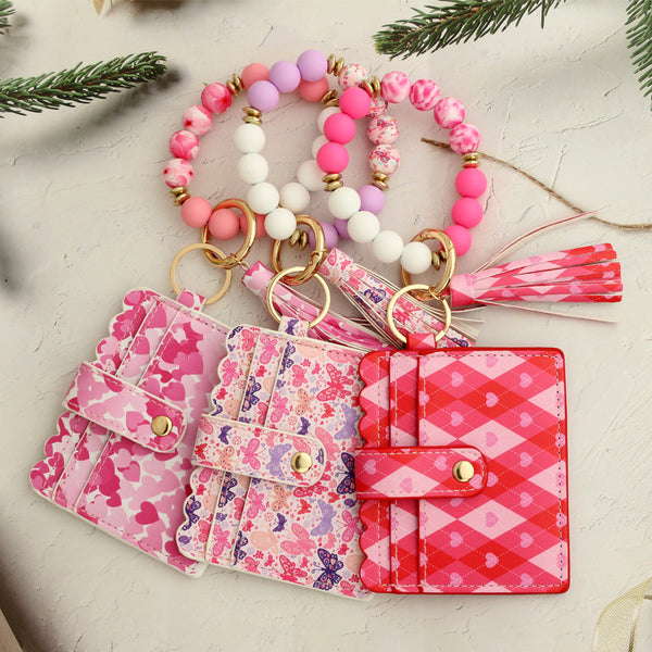 Love Polyurethane Card Holder Silica Gel Key Chain And American Printed Keyrings