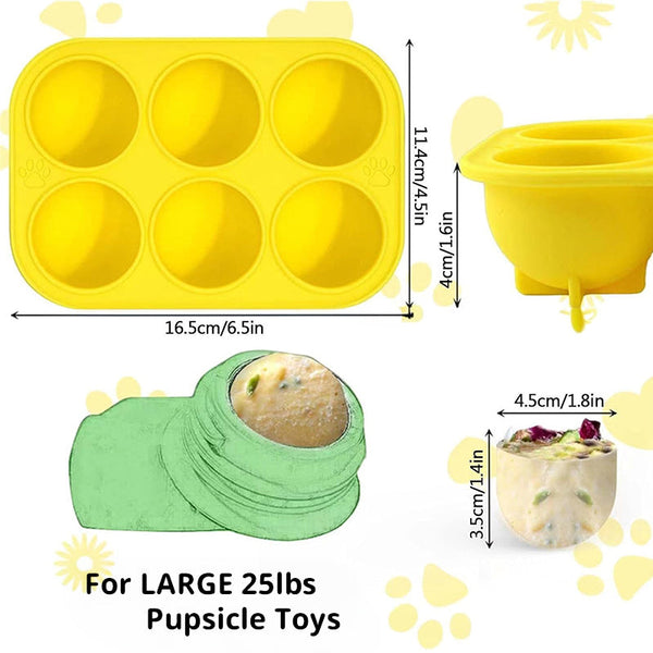 6 Cavity Dog Treat Molds Compatible With Woof & Power Chewer Pupsicle Silicone For Frozen Treats Reusable Toy Ice Pop Molds