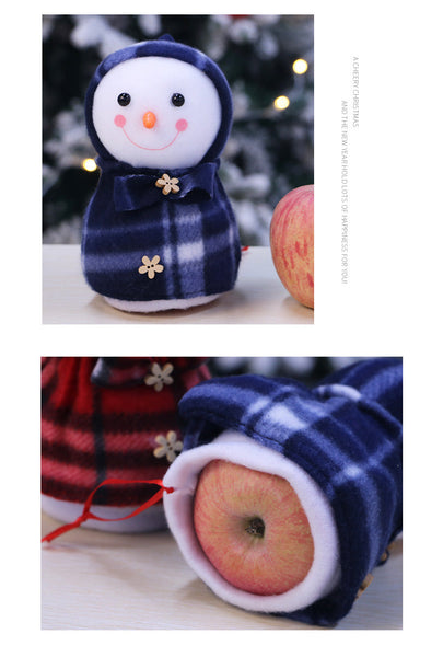 Christmas Decoration Snowman Apple Bag Creative Gift For Kids Drawstring Pouch Box Gift Bags