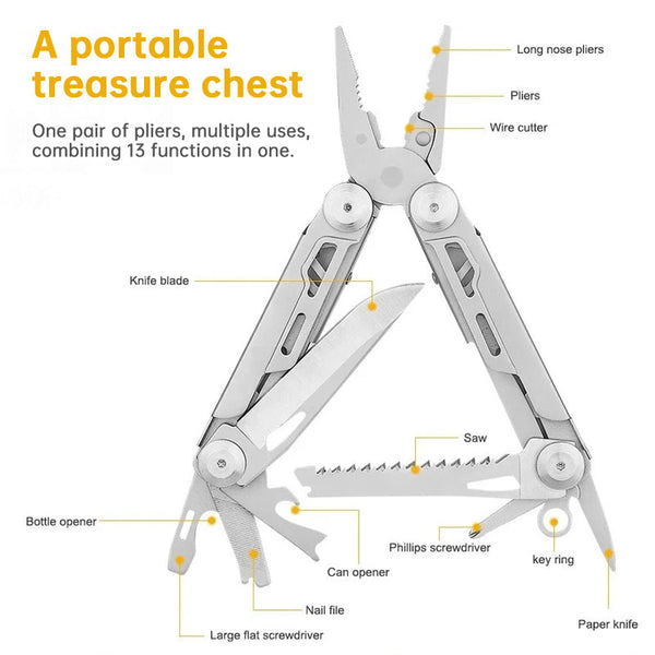 12 In Multitool Pliers With Professional Survival Gear For Camping Hunting Fishing | Perfect Gifts Men Multi Tools