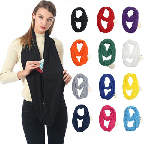 Solid Colour Pocket Scarf Women's Accessories Scarves & Wraps