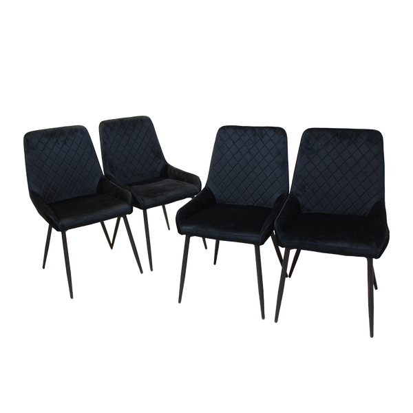 X 8 Padded Seat Soft Velvet Dining Chairs
