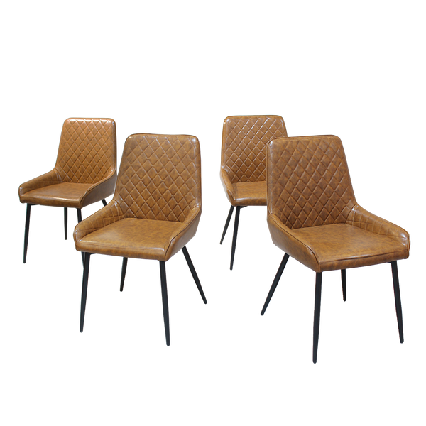 X 8 Padded Seat Pu Faux Leather Dining Chairs