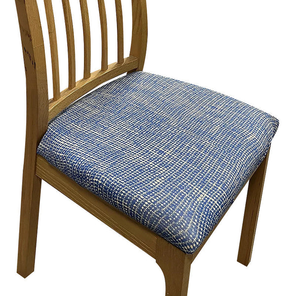 Chair Cover Navy Blue Corn Kennel Pattern Stretch Seat For Dining Kitchen Slipcovers
