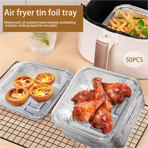 48X Deep Foil Aluminium Disposable Food Container Trays Pans Baking Roast Bulk 33X27x11cm Food Storage Containers