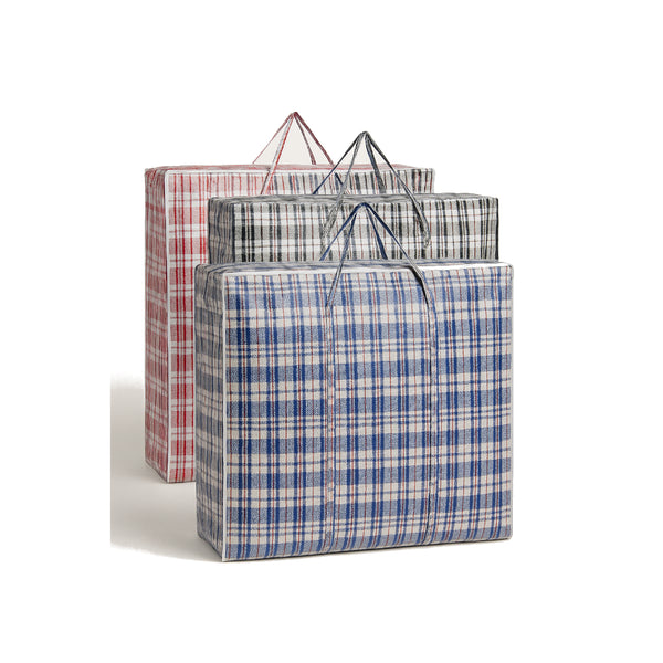48X Large Stripe Bag Packing Storage Zip Shopping Travel Check House Moving 78Cm 90Cm 25Cm Storage Bags