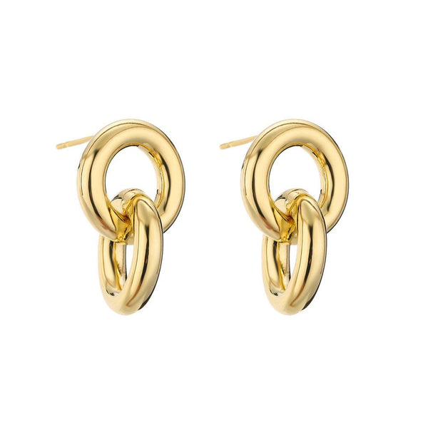 Veile Studios Glossy Geometric Retro High End Copper Cool Style Accessories Earrings