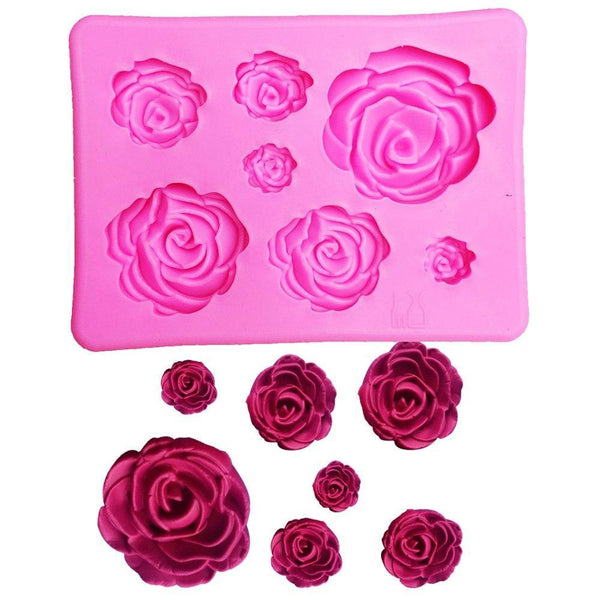 3D Silicone Mini Rose Mold Flower Shape Cake Decorating Mould Muffin Pans & Baking Moulds