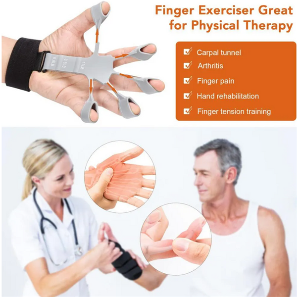 Silicone Grip Finger Exerciser Strength Stretcher Fitness Training Tool Hand Grippers