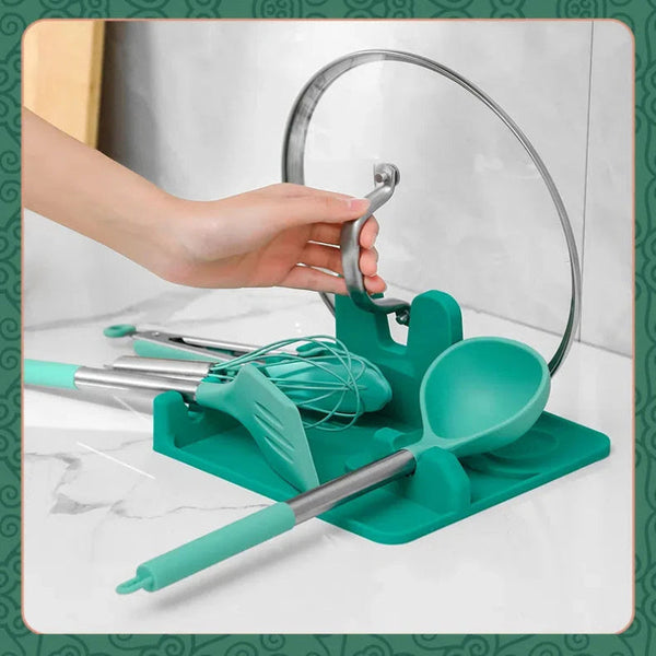 Silicone Pot Lid Rack Kitchen Storage Soup Spoon Pad Seated Spatula Household Other Kitchen Storage
