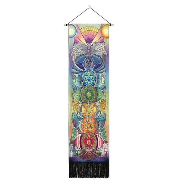 Seven Chakra Tapestry Hippie Mandala Chakras Wall Hanging Fabric Yoga Meditation For Spiritual Room Decor Tapestries