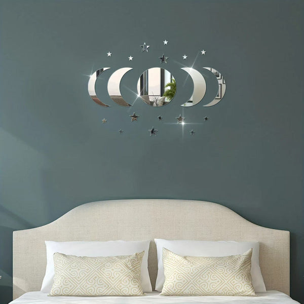 Acrylic Star Moon Shape Wall Sticker Lenses For Decoration In Living Rooms Bedrooms Wall Stickers