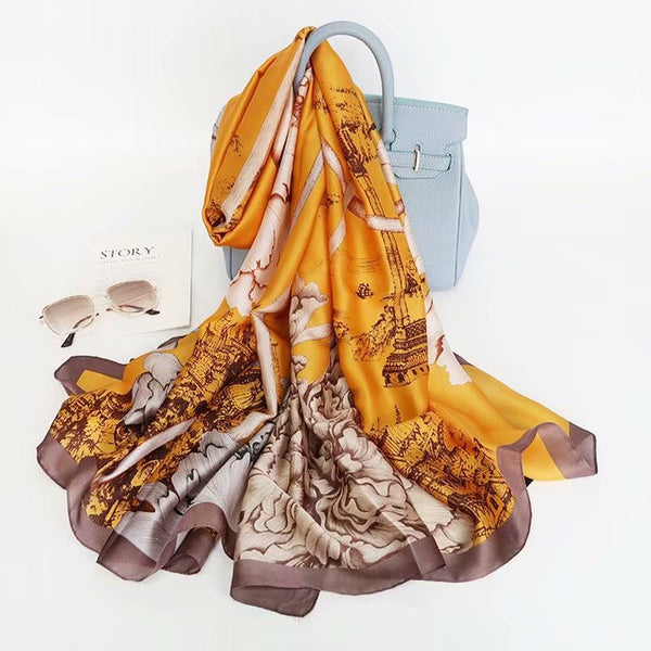 Colourful Shawl Travel Silk Scarf Women's Accessories Scarves & Wraps