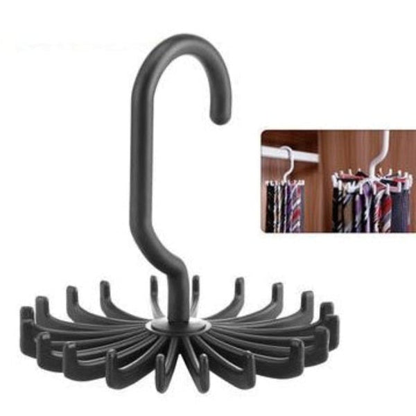 Plastic Tie Rack For Closets Rotating Ties Hook Holder Belt Scarves Hanger Clothes Hangers