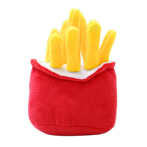 Cute Cat Plush Sound Toy French Fries & Hamburger Design Cat Toys