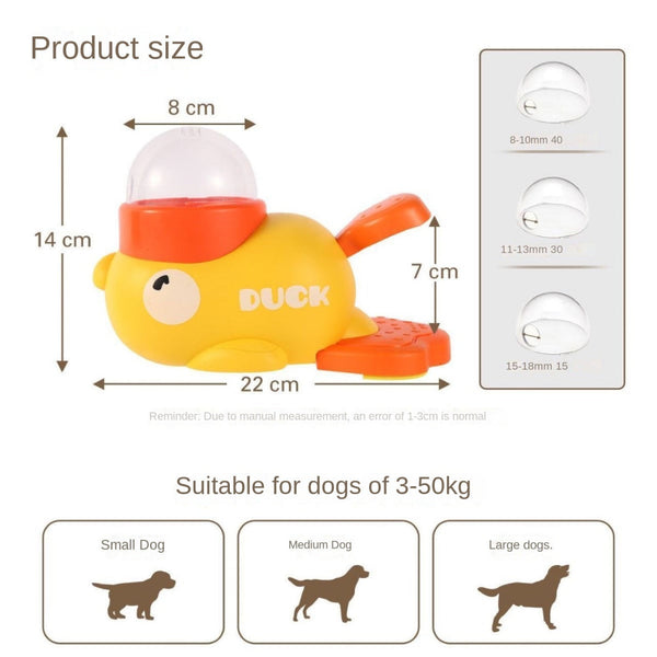 Pet Dog Automatic Feeder Cat Self Entertainment Toy Snack Freeze Dried Food Dispenser Yellow Duck Dog Automatic Feeders