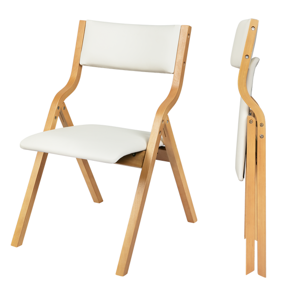 Levede 6X Foldable Pu Beige Dining Chairs