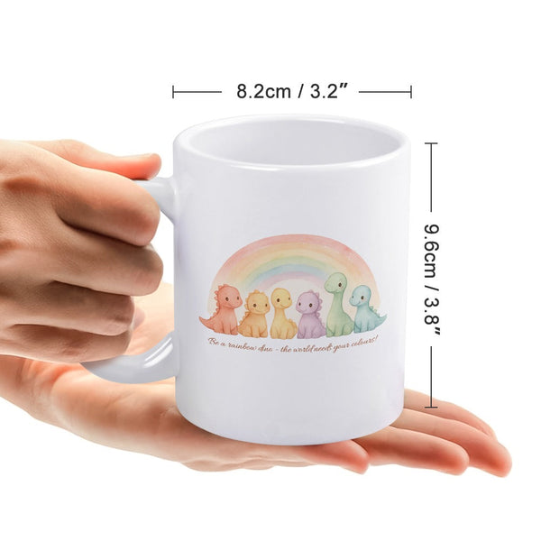 Be A Rainbow Dinosaur Mug Cute Pastel Coffee Cup Kawaii Ceramic Gift Positive Quote For Tea & Lovers Mugs