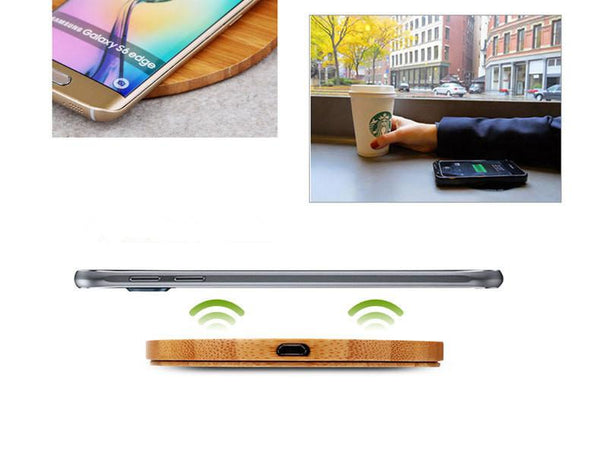 Bamboo Wireless Charger Desktop Charging Pad For Iphone Chargers & Cradles