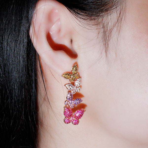 Veile Studios Butterfly Zircon Korean Style Versatile Jewelry Earrings
