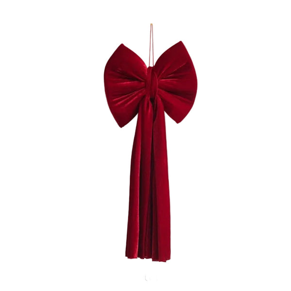Large Wine Red Christmas Bow Big Festive Tree Topper Decoration For Xmas Seasonal Decorations