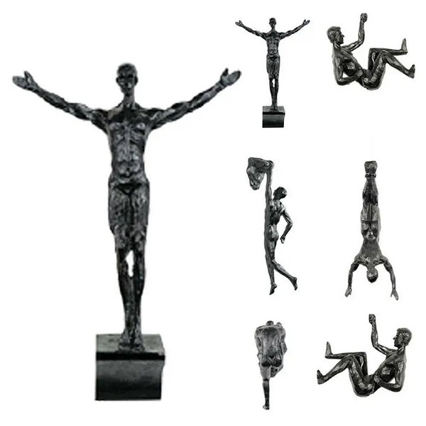 Athlete Rock Climbing Man Resin Background Wall Hanging Decoration Sculpture Statue Figures Present Retro New 2023 Sculptures & Figurines