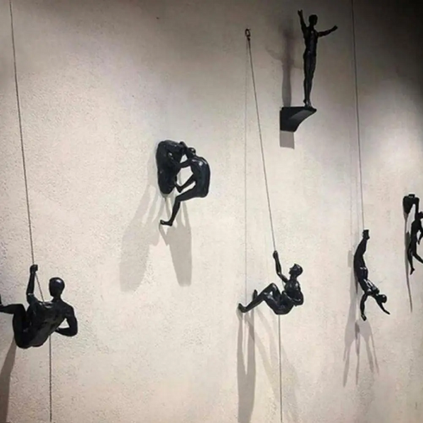 Athlete Rock Climbing Man Resin Background Wall Hanging Decoration Sculpture Statue Figures Present Retro New 2023 Sculptures & Figurines