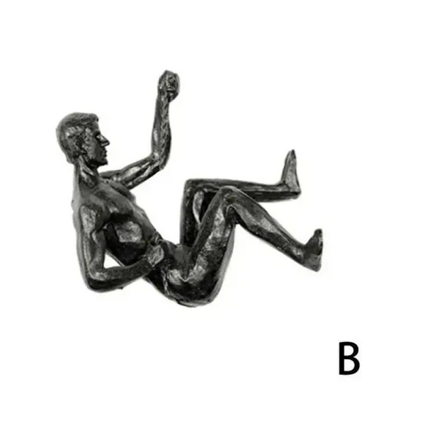 Athlete Rock Climbing Man Resin Background Wall Hanging Decoration Sculpture Statue Figures Present Retro New 2023 Sculptures & Figurines