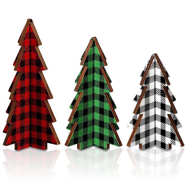 Christmas Decorations Tree Shaped Wooden Crafts Ornaments Seasonal Decorations