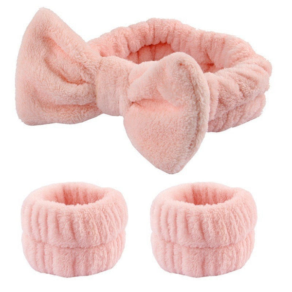 Wash Face Headband Waterproof Wrist Strap Set Butterfly Bow Simple 3 Piece Other Shower & Bath Accessories