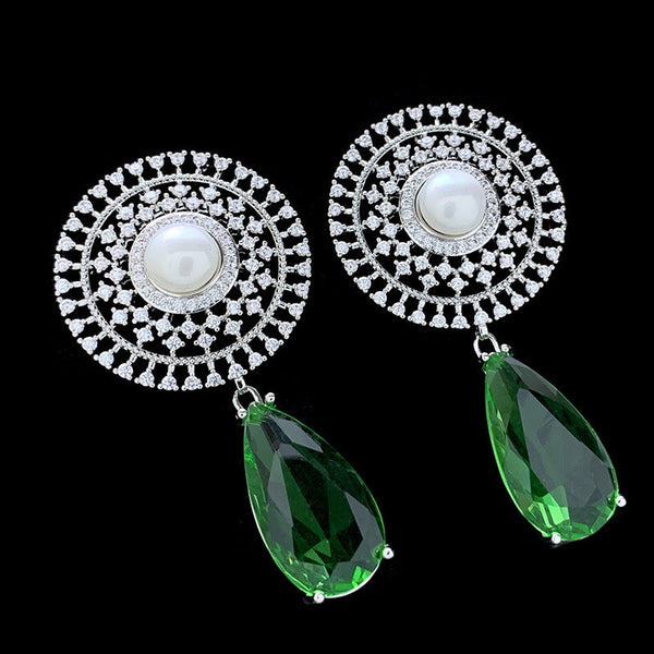 Veile Studios Exaggerated Women's Dandelion Dream Catcher With Zircon Elements Earrings