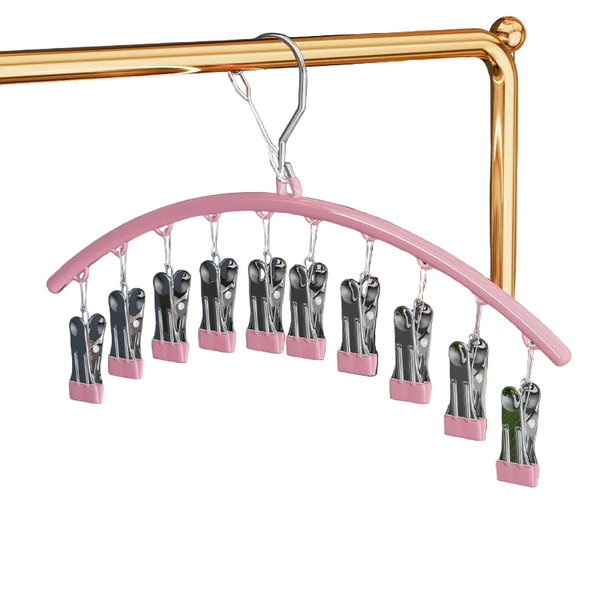 Clothes Hanger With Multiple Clips For Home Use Retractable Travel Space Saving Indoor Bra And Panty Drying Rack Circular Design Balcony Clothes Hange