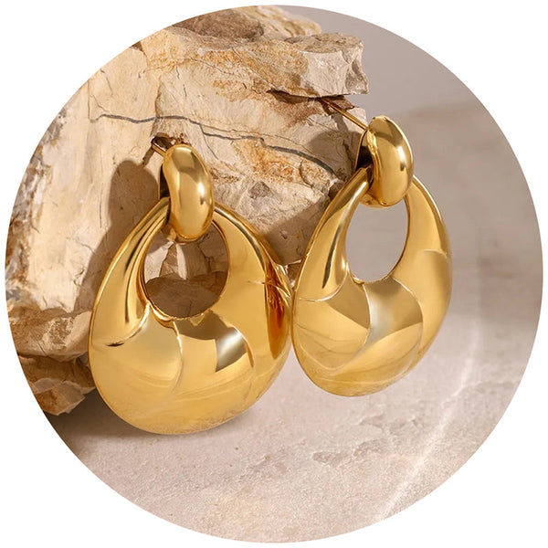 Veile Studios Stainless Steel Teardrop Shape Earrings