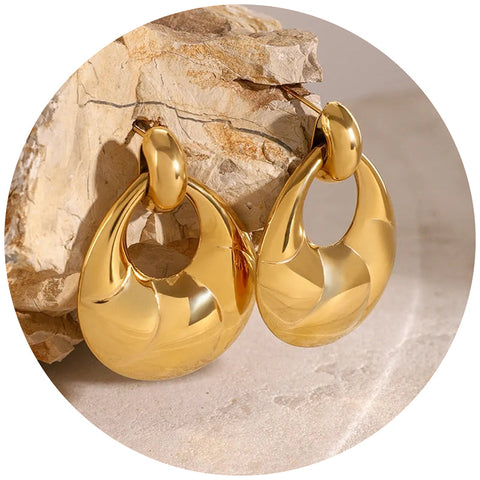 Veile Studios Stainless Steel Teardrop Shape Earrings
